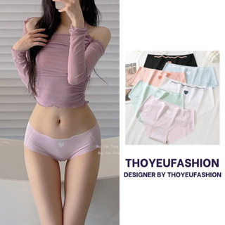  Set 10 Quần lót nữ Su đúc sexy không đường may cạp viền sóng họa tiết trái tim loại 1 