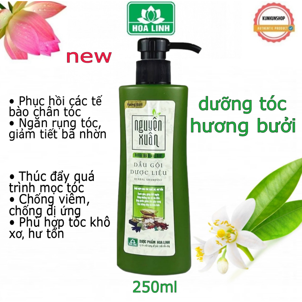 Dầu gội nguyên xuân hương bưởi chai 250ml mẫu đặc biệt giành cho tóc khô xơ hư tổn cho mái tóc khoẻ mạnh