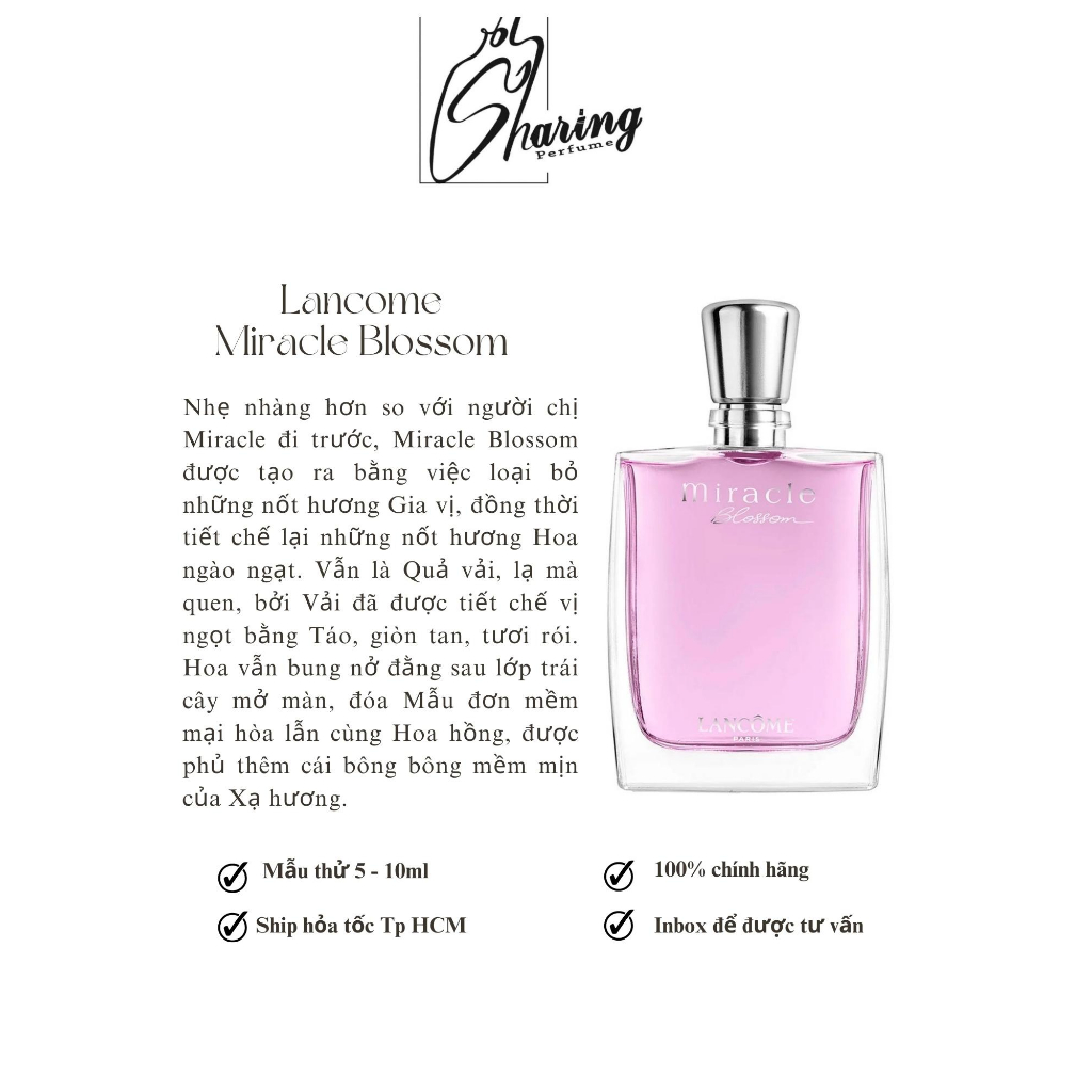 [HÀNG MỚI] - Mẫu thử nước hoa nữ Lancome Miracle blossom