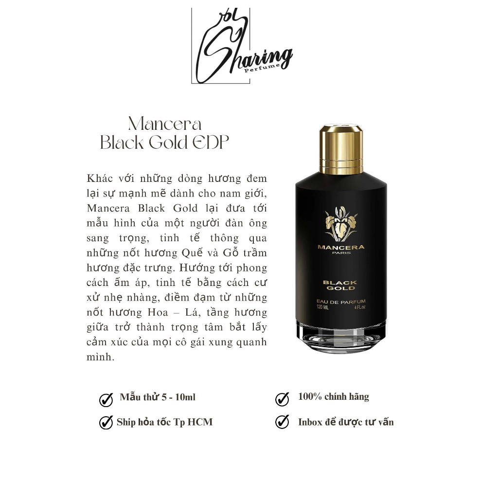 Sharingperfume - Nước hoa Mancera Black Gold [Mẫu thử 1Oml ]