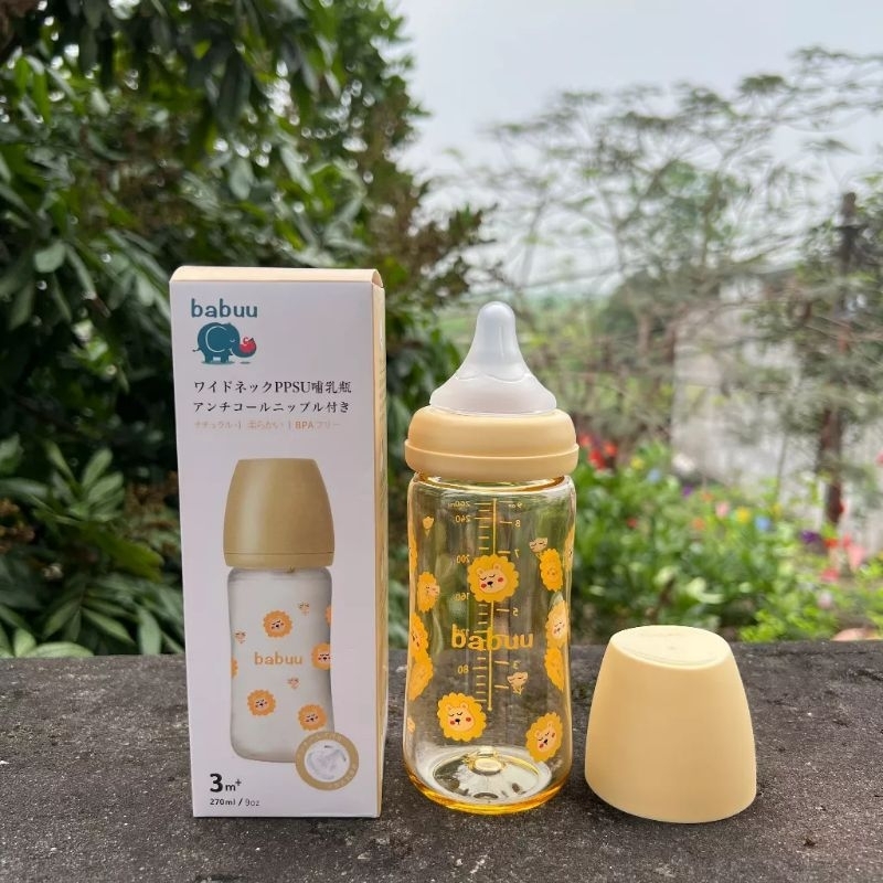 ( Tặng 1 núm ti thay thế) Bình sữa PPSU BaBuu cổ rộng 170ml/270ml ( phiên bản giới hạn)