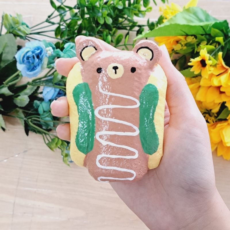 Đồ chơi squishy handmade HOTDOG GẤU dễ thương giải stress [Shop Thảo Tâm]