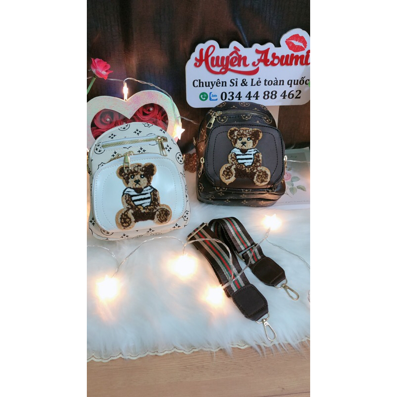 Túi xách nữ, túi đeo cheo hình gấu dây bản to đẹp