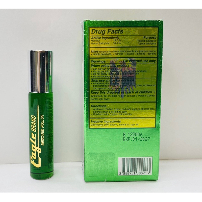 Dầu gió xanh dạng lăn Eagle Brand 8ml Mỹ