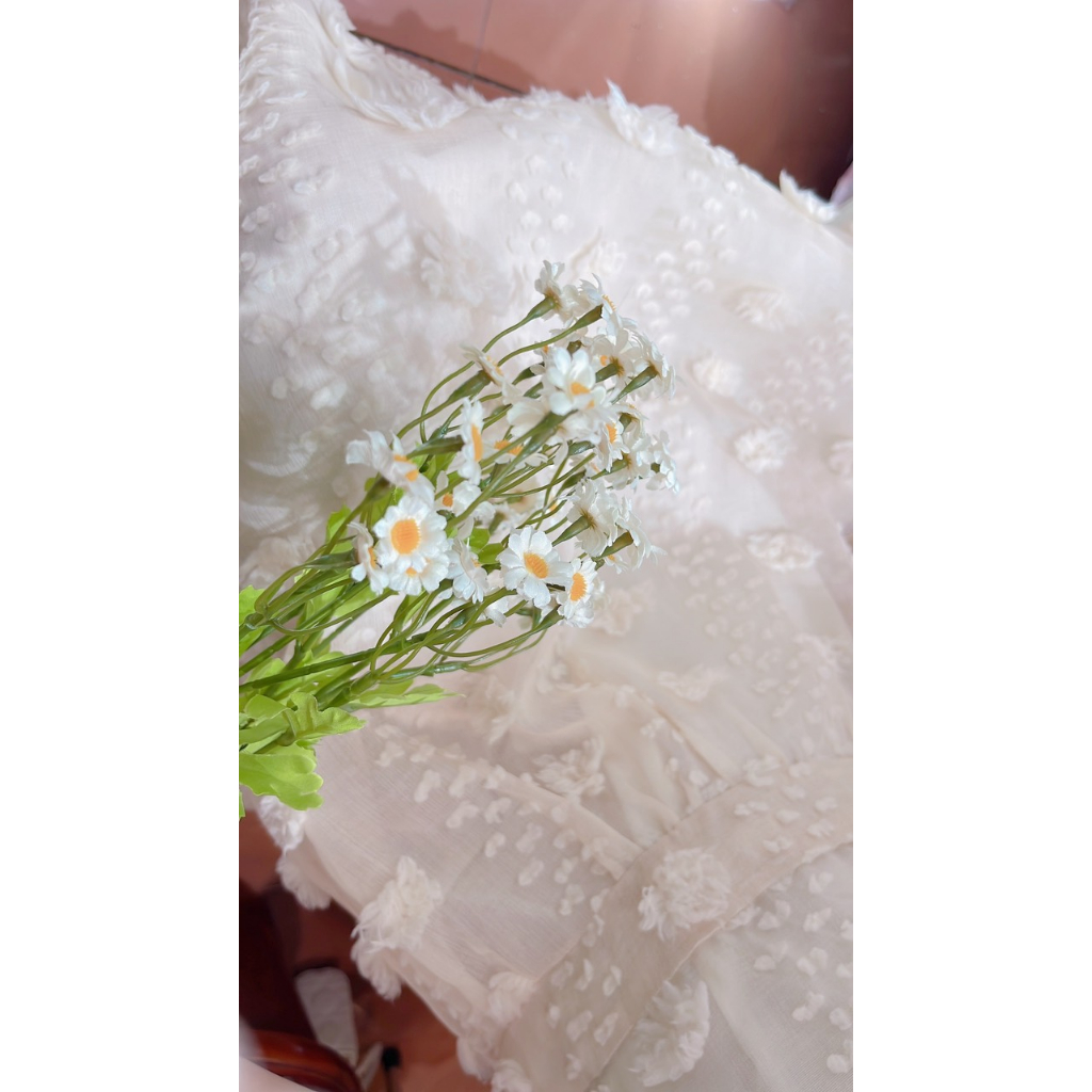 Váy xòe công chúa đính hoa bông