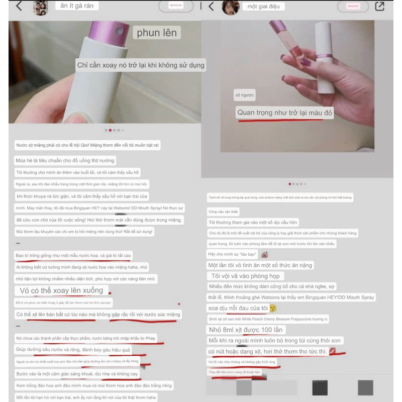 Xịt thơm miệng kèm lõi thay Watsons Hey DD hương đào sảng khoái