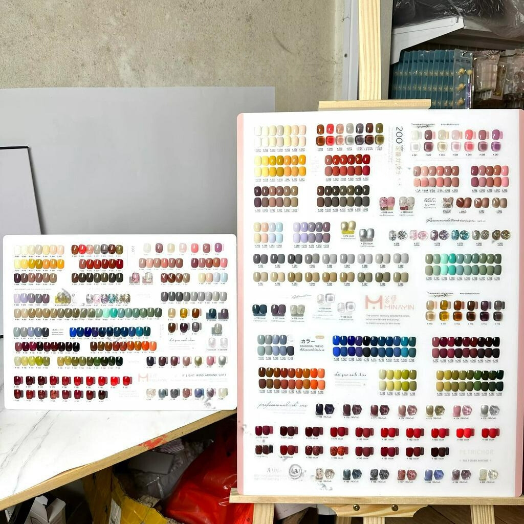 Set sơn gel XI-HUIYA 200 màu chính hãng - Bộ sơn gel 200 màu cực đẹp" tặng bảng +base top kèm khung gỗ