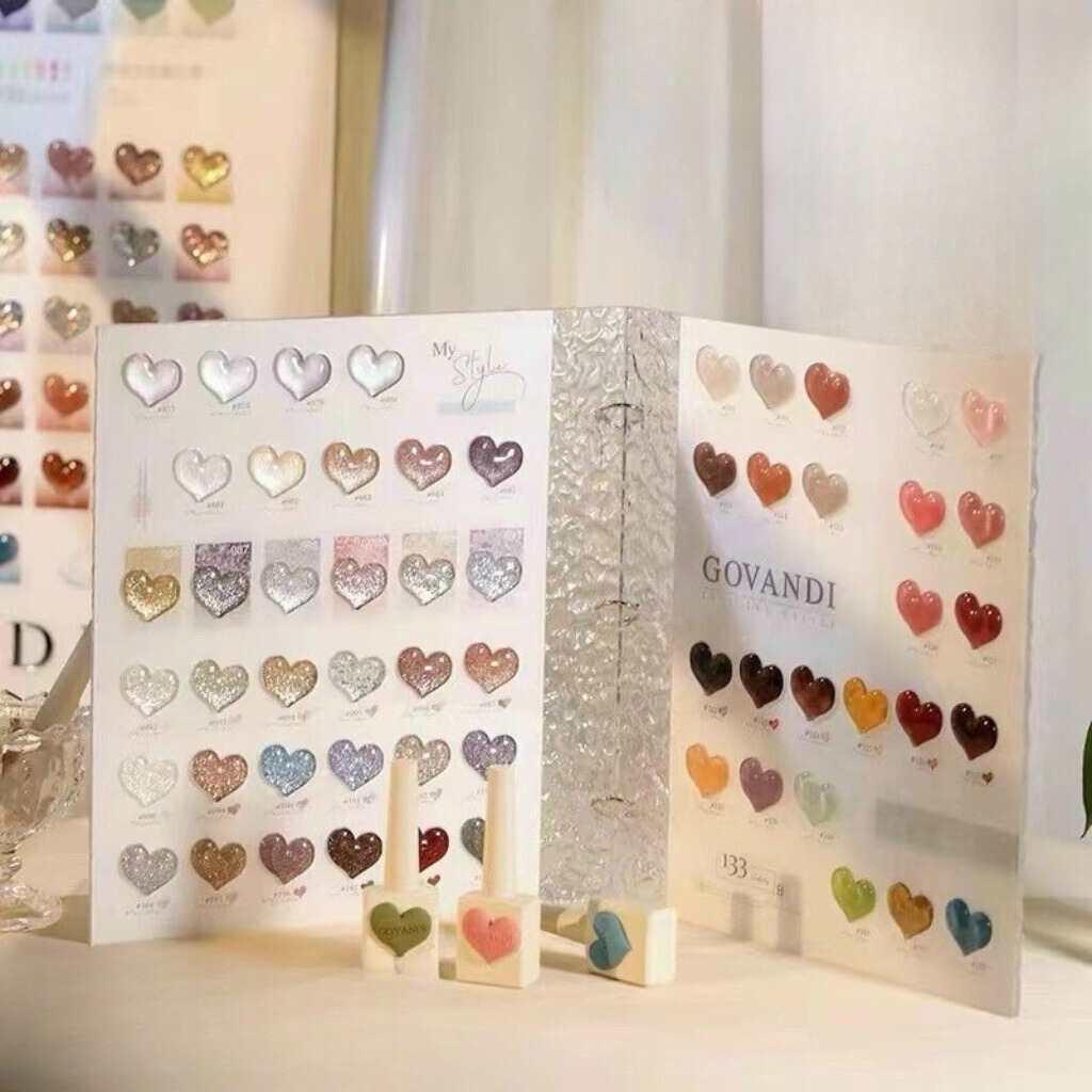 Set sơn gel govandi chính hãng 133 màu – Bộ sơn gel 133 cao cấp tặng 3 bảng màu + kệ sắt + 2 chai base top