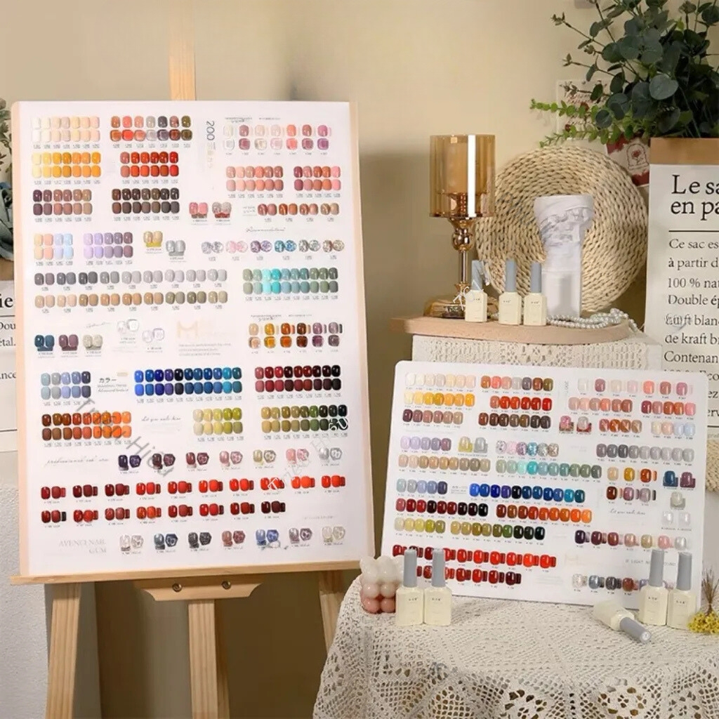 Set sơn gel XI-HUIYA 200 màu chính hãng - Bộ sơn gel 200 màu cực đẹp" tặng bảng +base top kèm khung gỗ