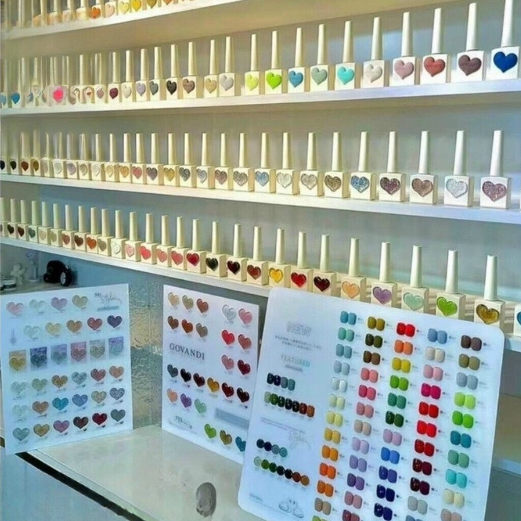 Set sơn gel govandi chính hãng 133 màu – Bộ sơn gel 133 cao cấp tặng 3 bảng màu + kệ sắt + 2 chai base top