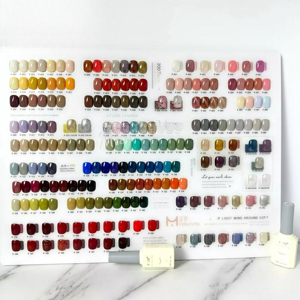 Set sơn gel XI-HUIYA 200 màu chính hãng - Bộ sơn gel 200 màu cực đẹp" tặng bảng +base top kèm khung gỗ