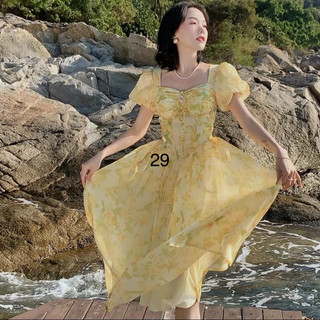 Đầm nàng thơ vàng long lanh siêu xinh