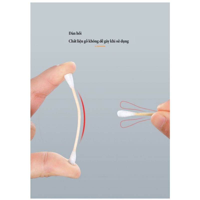 MVP3307 Hộp 500 tăm bông thân gỗ dùng cho hàng cắt tóc , spa