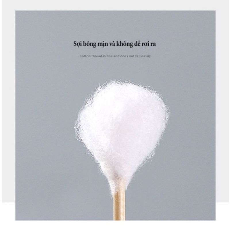 MVP3307 Hộp 500 tăm bông thân gỗ dùng cho hàng cắt tóc , spa