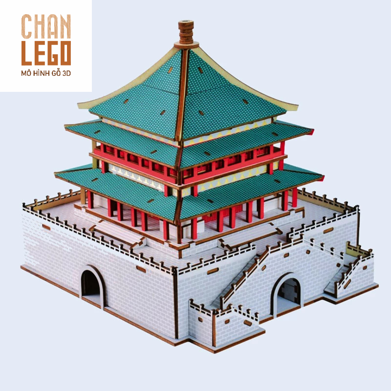 Mô hình đồ chơi lắp ráp gỗ 3D mô hình lắp ghép gỗ thành cổ Tây An kiến trúc di sản độc đáo