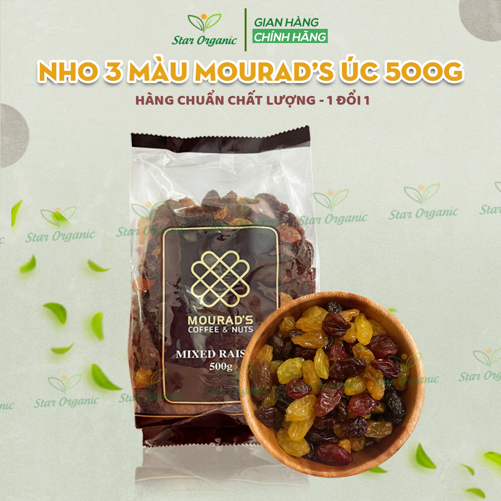 Nho Khô Thập Cẩm Úc Mix 3 Màu Mourad's 500g Chua Ngọt - HÀNG CHUẨN NGON chất lượng