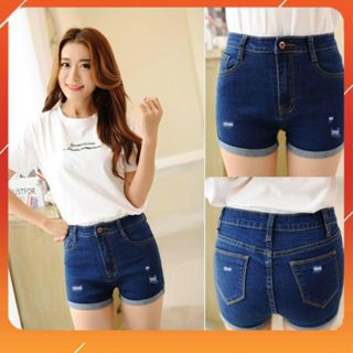 Quần Shorts Jeans nữ co giãn Cao Cấp, Quần Đùi Nữ Jean