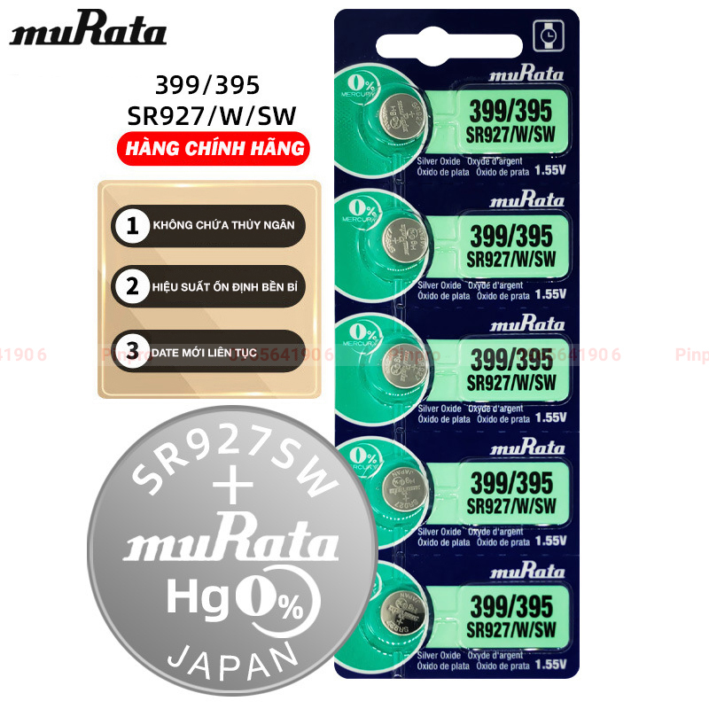 Pin SONY (MURATA) 395 399 SR927/W/SW, Pin đồng hồ chính hãng