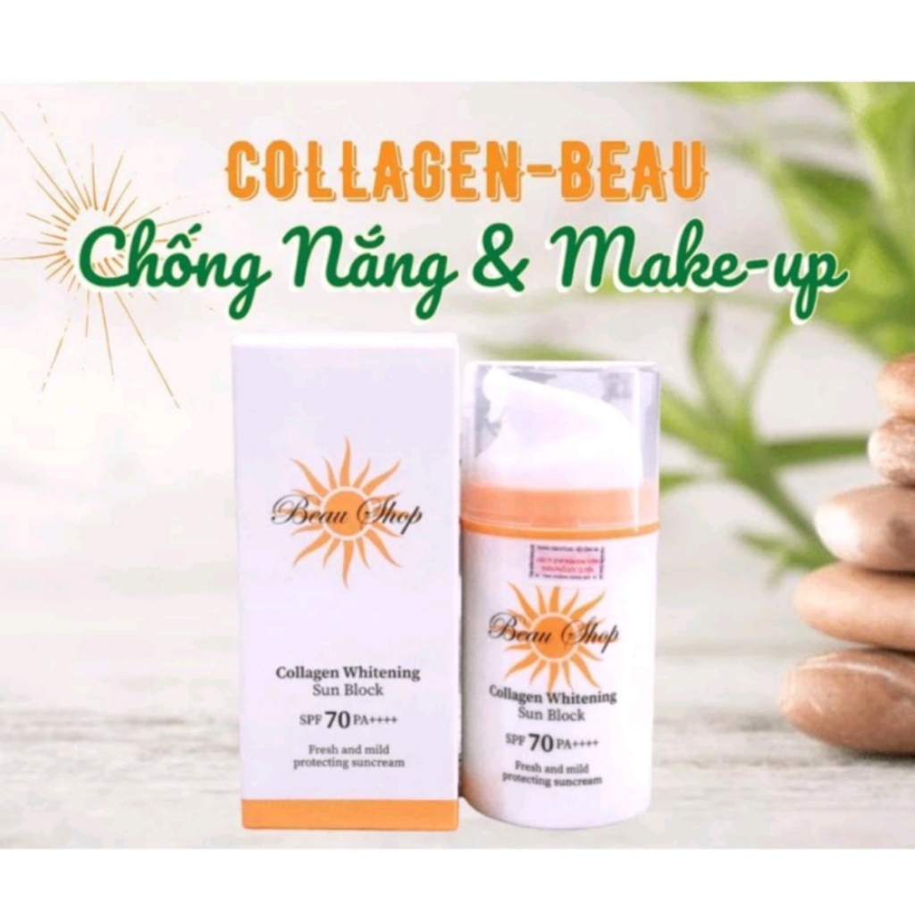 KEM CHỐNG NẮNG COLLAGEN-BEAU SHOP WHITENING- SUN BLOCK/SPF-70 PA ++++