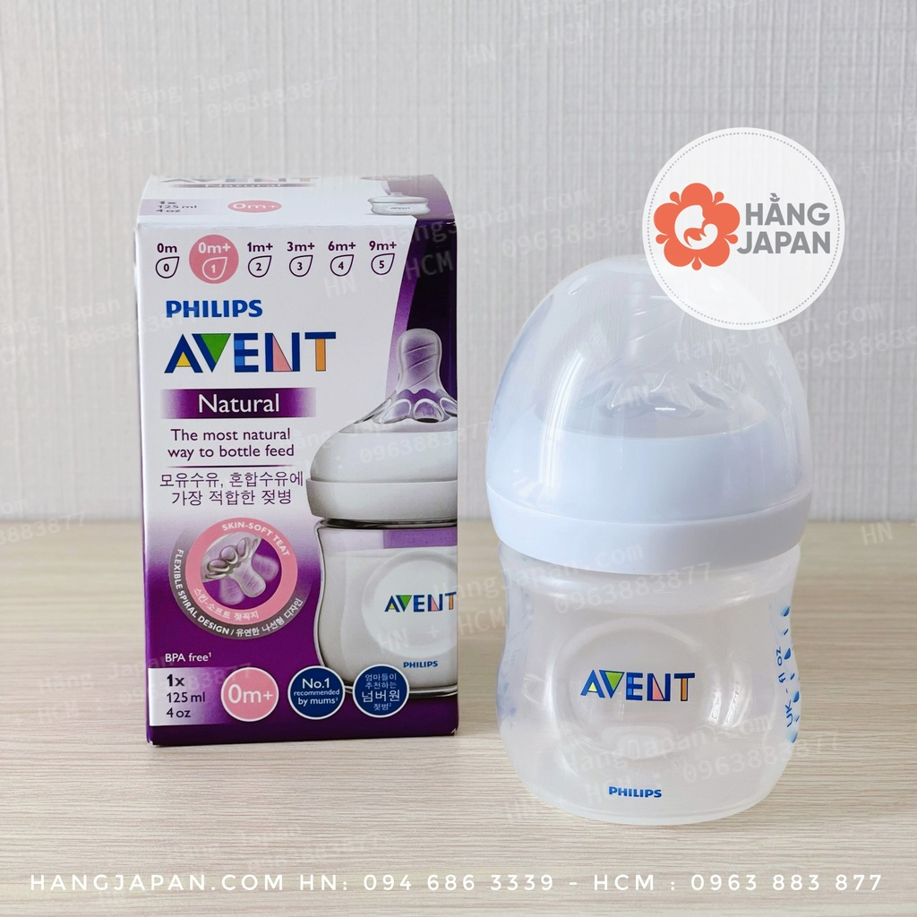 Bình sữa Avent Nature cho bé 125ml và 260ml hàng chính hãng