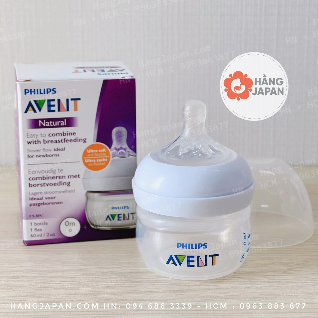 Bình sữa Avent Nature cho bé 125ml và 260ml hàng chính hãng