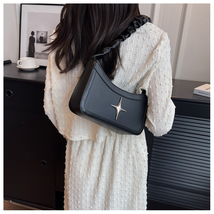 Túi kẹp nách nữ túi xách tay size 25 quai nhúm phối hình sao thời trang đơn giản cá tính LK349