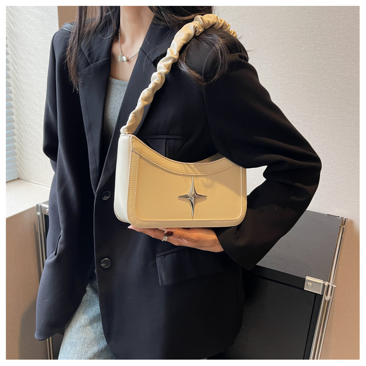 Túi kẹp nách nữ túi xách tay size 25 quai nhúm phối hình sao thời trang đơn giản cá tính LK349