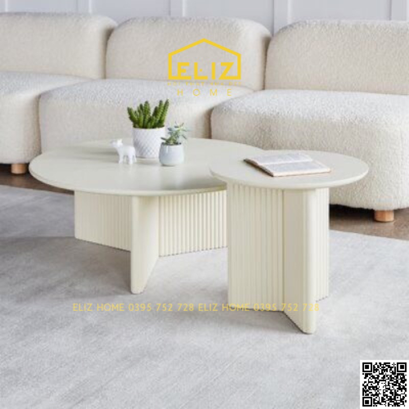 Bàn trà gỗ tròn chân chéo 3 nan decor siêu hot hàng cao cấp