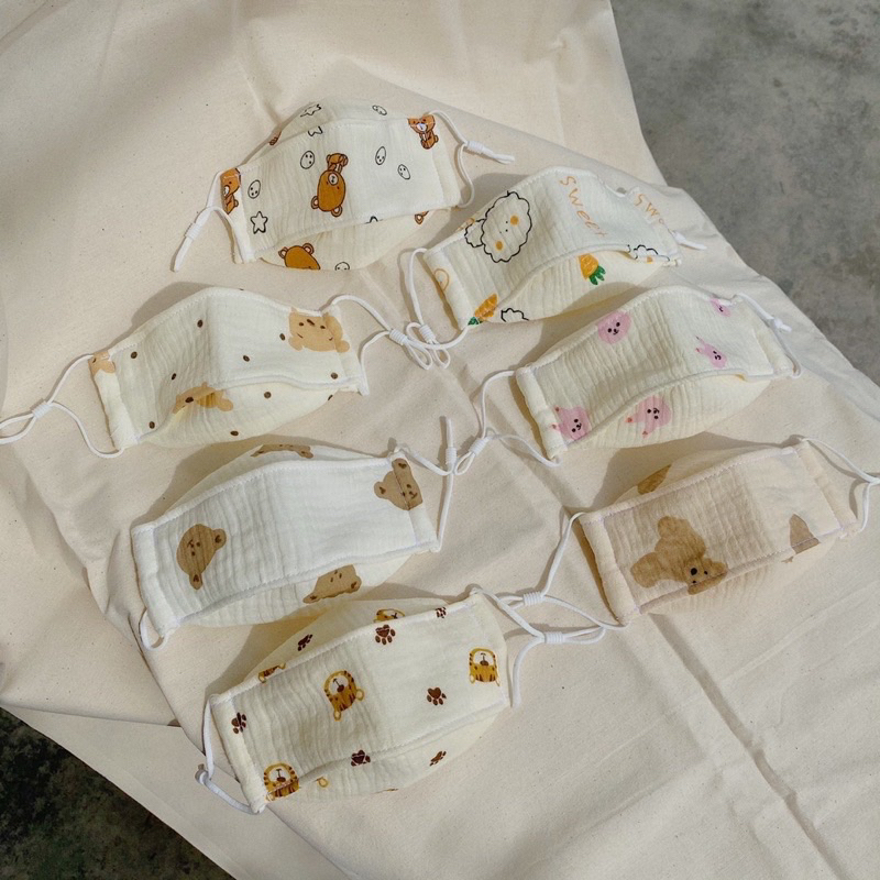 Khẩu Trang Vải 4 Lớp Cho Bé Ôm Khít,Thoáng Khí