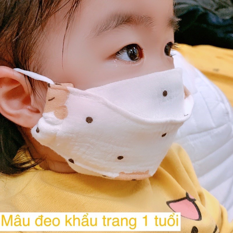 Khẩu Trang Vải 4 Lớp Cho Bé Ôm Khít,Thoáng Khí