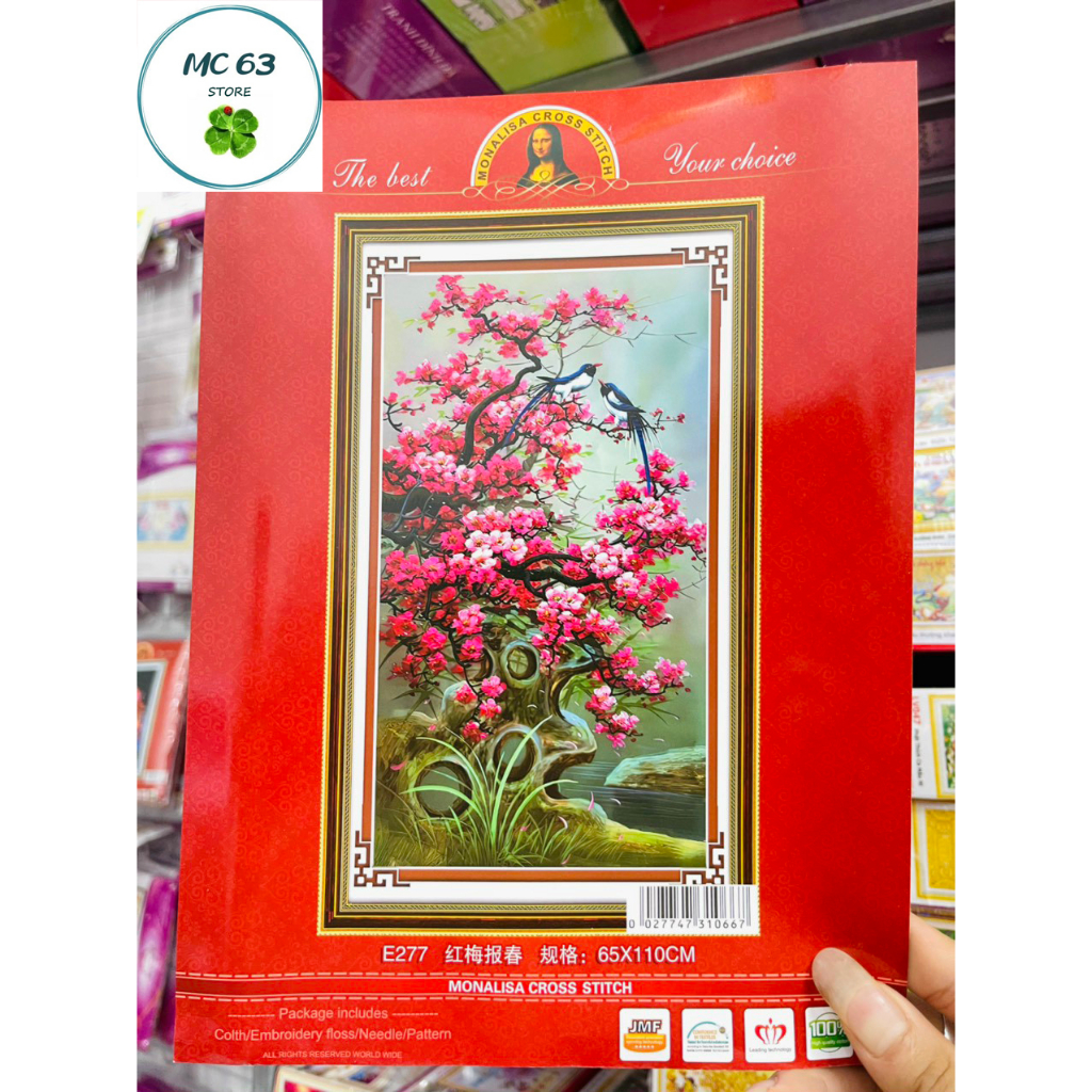 Tranh thêu kín Hoa Đào Mùa Xuân siêu đẹp