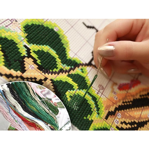 Tranh thêu kín Hoa Đào Mùa Xuân siêu đẹp