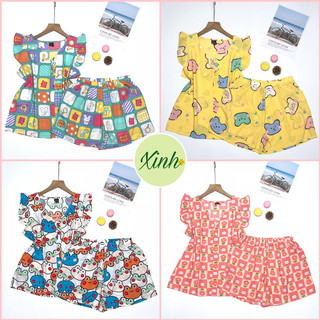 Đồ bộ nữ tole lanh vnxk f21 đùi cánh tiên 3 nút, bộ lanh mặc nhà