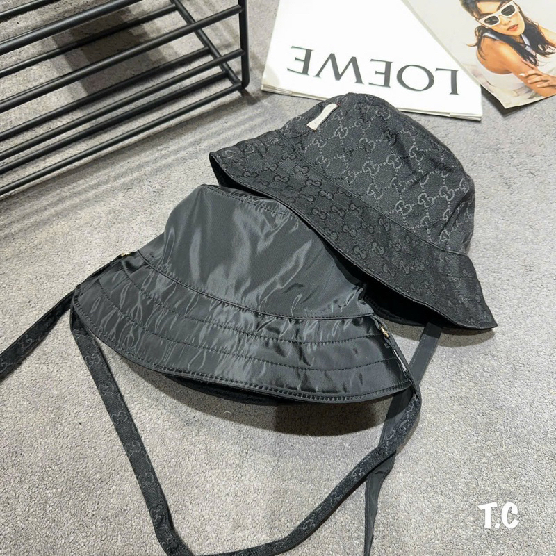 Mũ bucket gucci 2 dây quai dài kim anh bùi