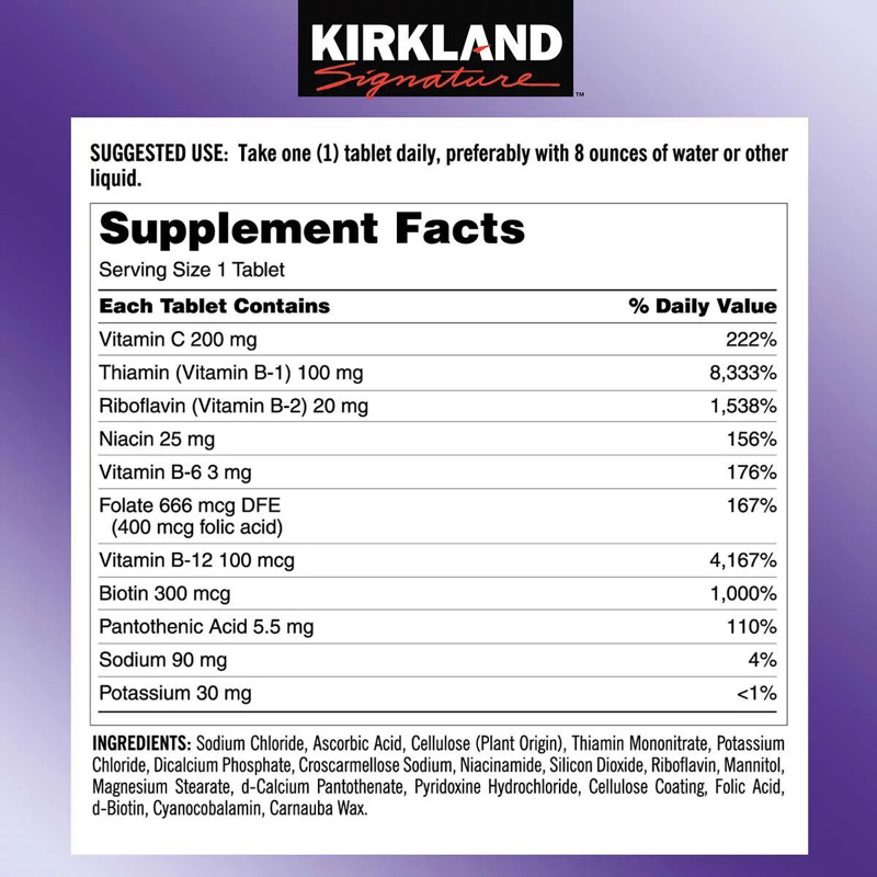 Vitamin B tổng hợp Super B-Complex Kirkland 500 viên 🇺🇸 Air Mỹ Date Mới