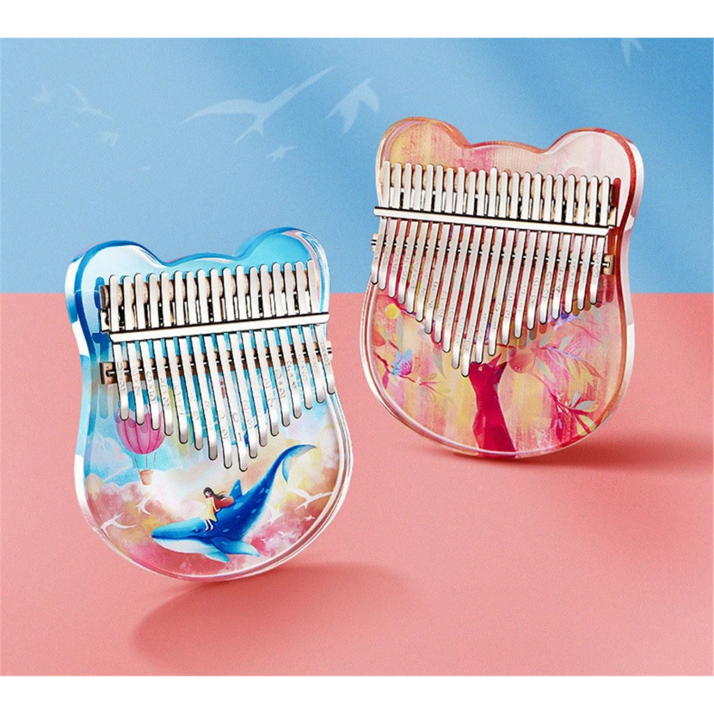 Đàn Kalimba 17 phím Acrylic, kalimba trong suốt, Thumb Piano phong cách dễ thương - Full Phụ Kiện