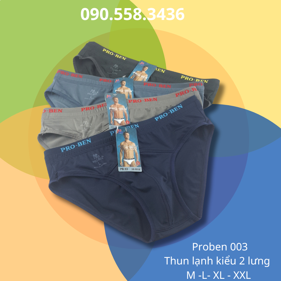 Quần lót nam tam giác cotton ProBen - 003 quần sịp co giãn thông thoáng thoải mái