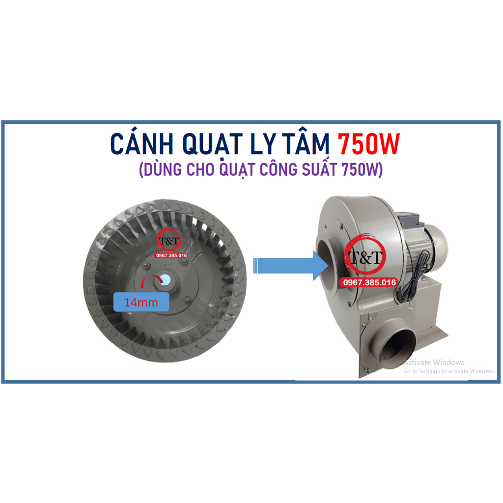 CÁNH QUẠT SÊN, QUẠT LY TÂM, CÁNH LỒNG SÓC 750W