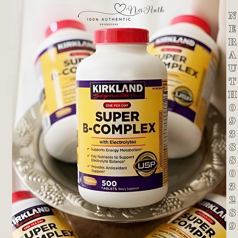 Vitamin B tổng hợp Super B-Complex Kirkland 500 viên 🇺🇸 Air Mỹ Date Mới