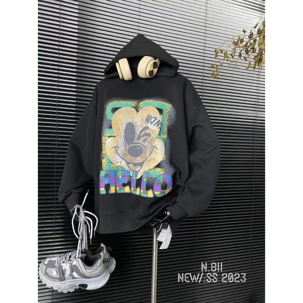 Hoddie mickey chữ lưng chất siêu đẹp NB