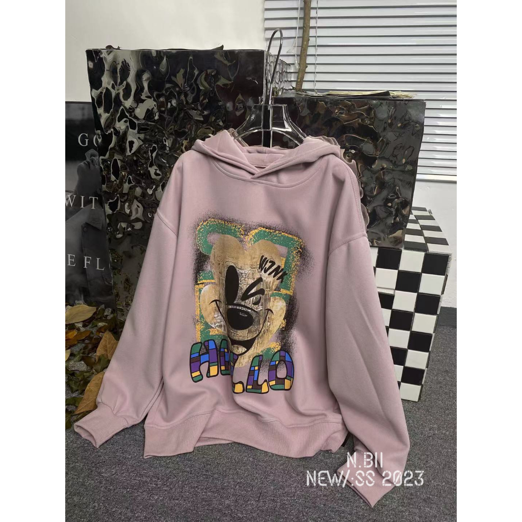 Hoddie mickey chữ lưng chất siêu đẹp NB