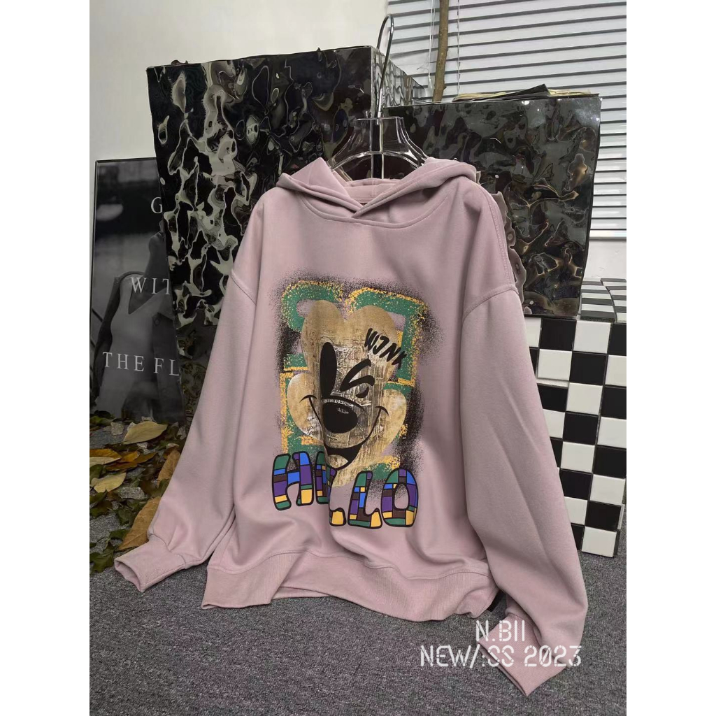 Hoddie mickey chữ lưng chất siêu đẹp NB
