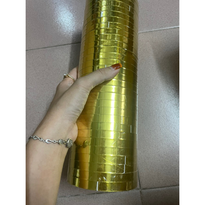 Cuộn decan vàng, bo viền, dán trang trí, làm viền pháo giấy | Phụ kiện trang trí