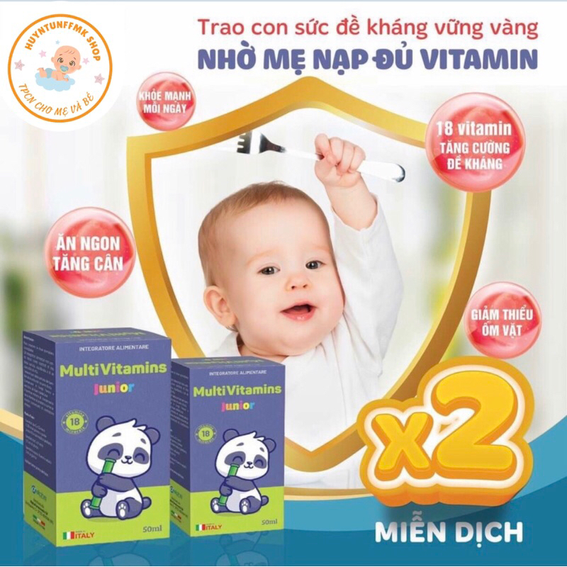 MultiVitamin Junior vitamin tổng hợp cho bé, hỗ trợ tiêu hoá, tăng đề kháng