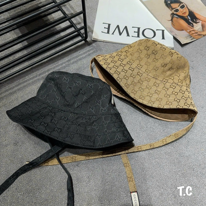 Mũ bucket gucci 2 dây quai dài kim anh bùi