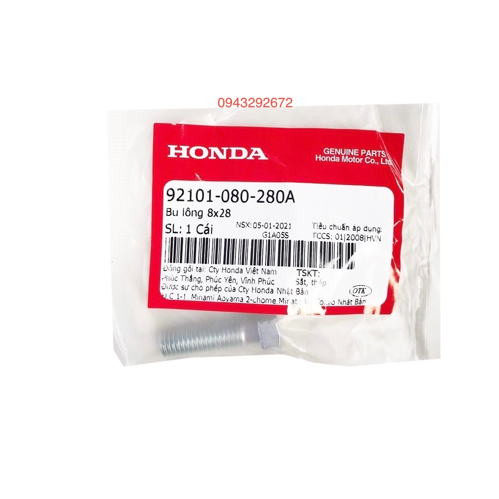 Bu lông 8x28 Bắt Báng Wave Nhỏ Honda ( 92101080280A )