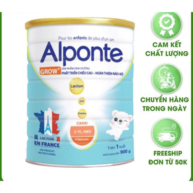 Sữa bột Alponte Grow+ 800g (date mới) hỗ trợ tăng chiều cao bé chậm lớn