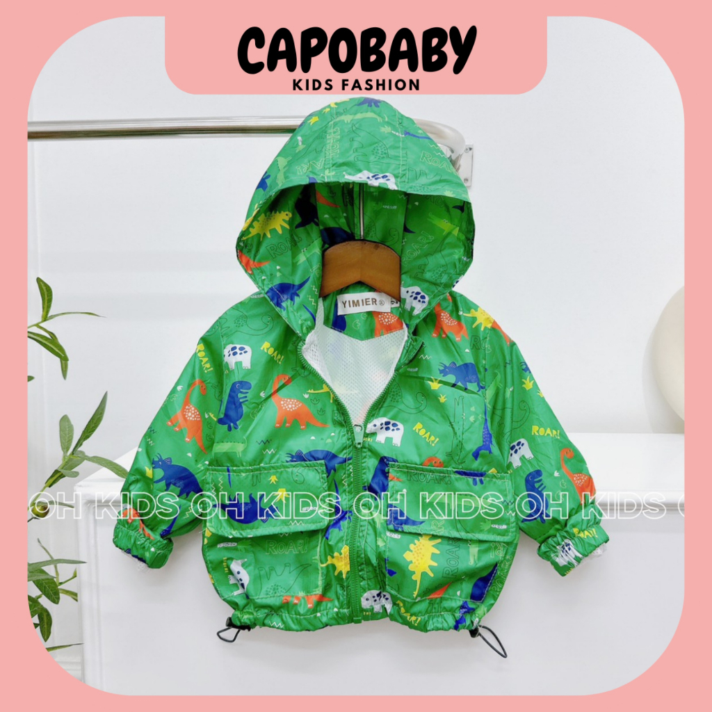 Áo khoác gió họa tiết dành cho bé trai và bé gái từ 7-20kg dưới 6 tuổi