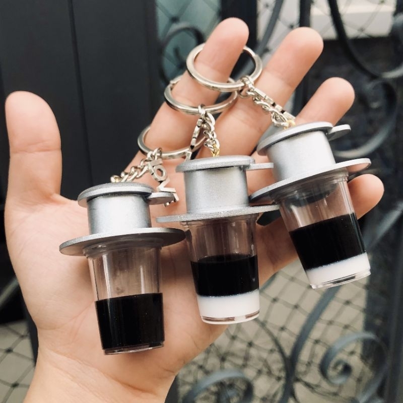 Móc khoá Ly phin cafe VN  Handmade 100% Qùa tặng độc đáo