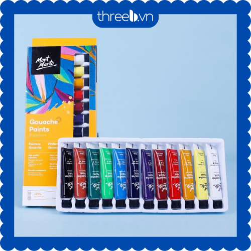 Bộ Màu Gouache Mont Marte 12 Màu x 12ml - Gouache Paints Signature